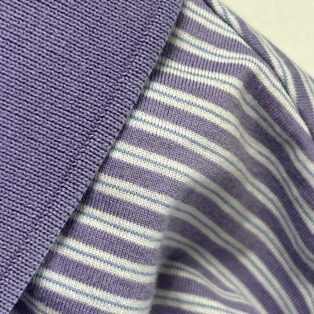 Mens Polo GOLF Ralph Lauren Striped Golf Polo Shirt Pima Cotton‎ Large SOFT